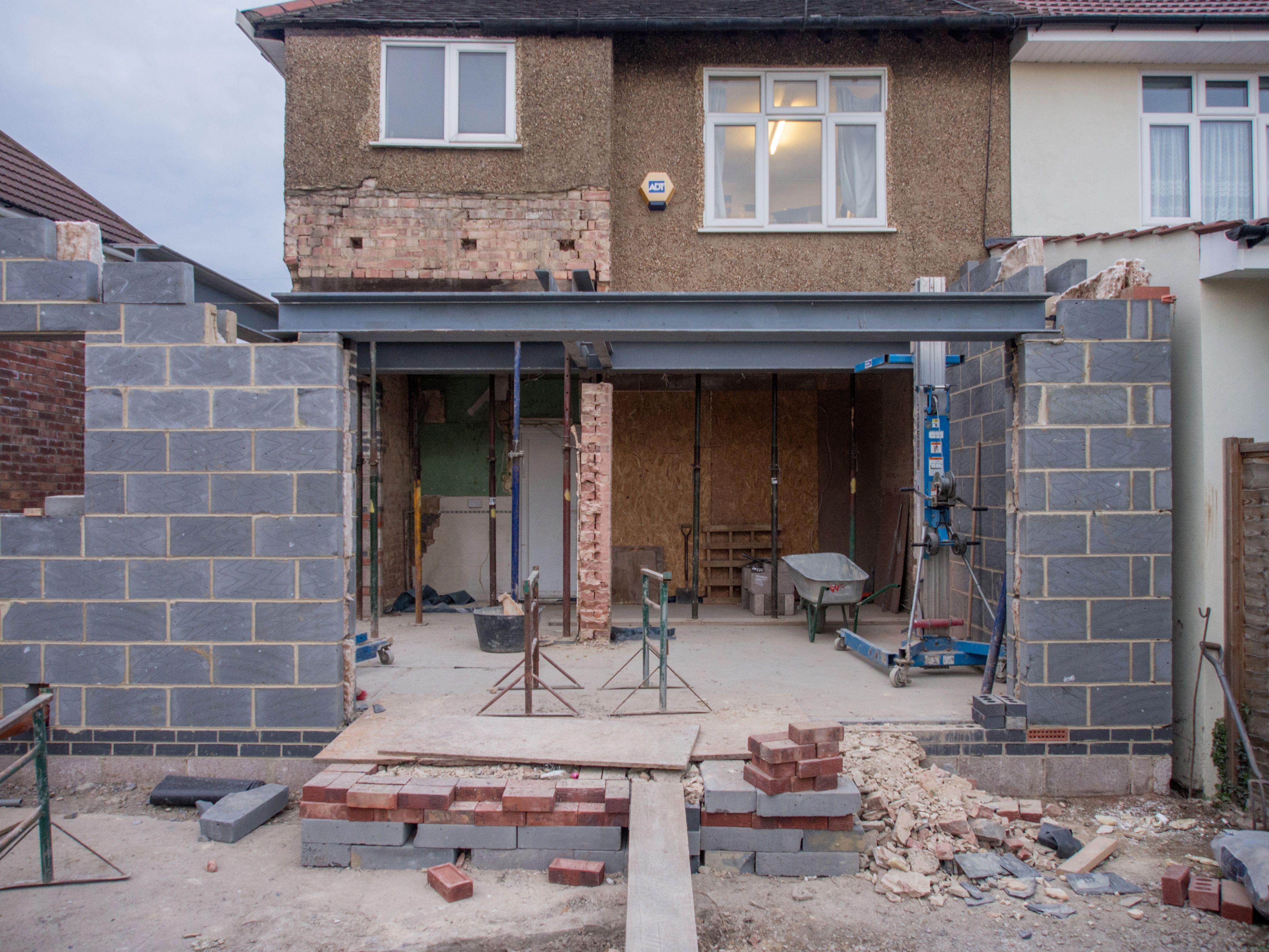 Modern kitchen extension with bi-fold doors